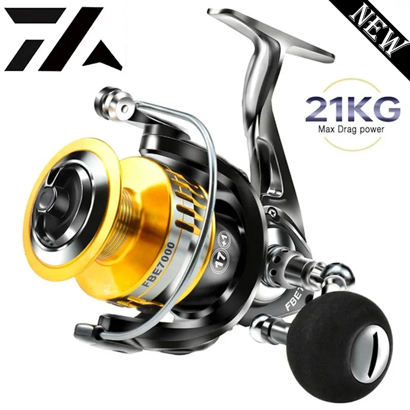 Carretel de pesca todo em metal FBE 20007000 Série Spinning Alumínio Isca Arraste Power Carp Reels 240312