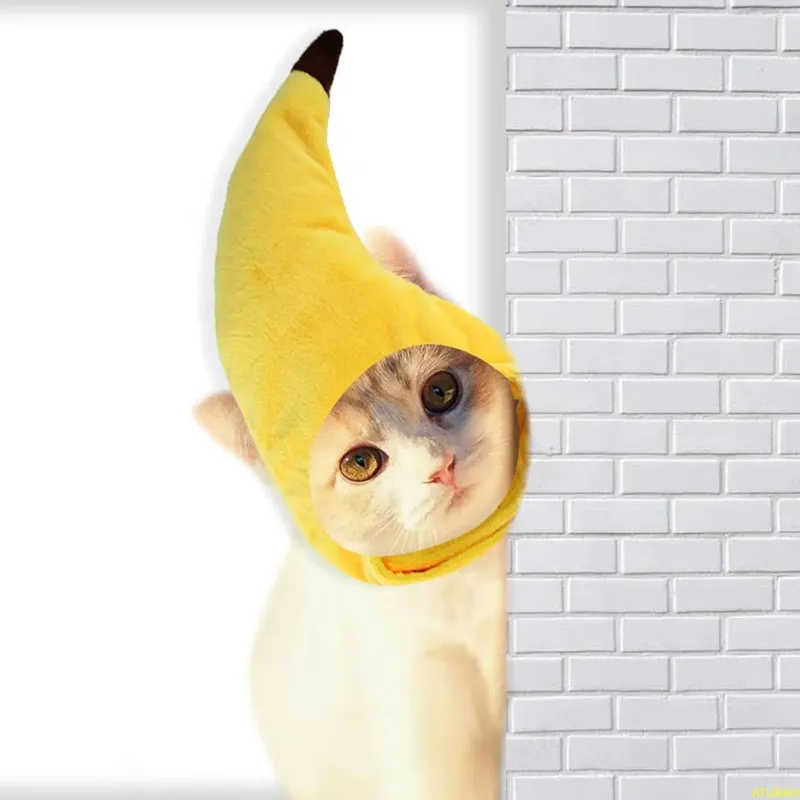 Hundebekleidung ATUBAN Haustier-Bananenhut, bezaubernde Kopfbedeckung, Kopfbedeckung, Kostümform, weiche Kappe, gilt für Katzen, Kätzchen, Welpen, kleine Hunde. Perfekt