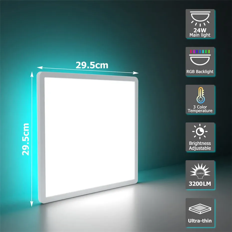 Modern Dimmable RGB Square 18w Led Panel Light For... From Ddmyfriend ...