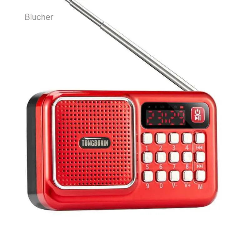 Altoparlanti portatili Ricevitore radio FM portatile Bluetooth Altoparlante Lettore di schede TF USB L'uscita per cuffie da 3,5 mm supporta 18650 batterie ricaricabiliL2404