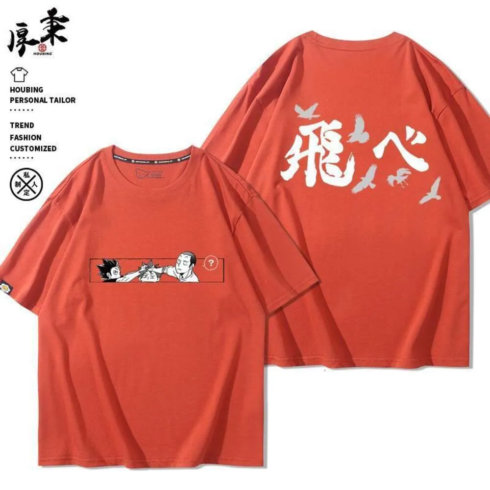 Siatkówka młodzież xigux otaczające ueno High School Hinata Shoyo krótkie rękawe mężczyźni i kobiety Summer Pure Cotton T-Shirt Fashion73m0