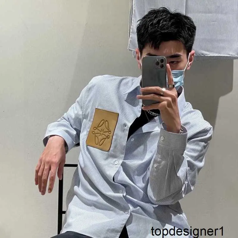 Designer primavera 24 nova alta qualidade luo família camisa masculina manga comprida listra vertical camisa na moda e estilo clássico z1uj