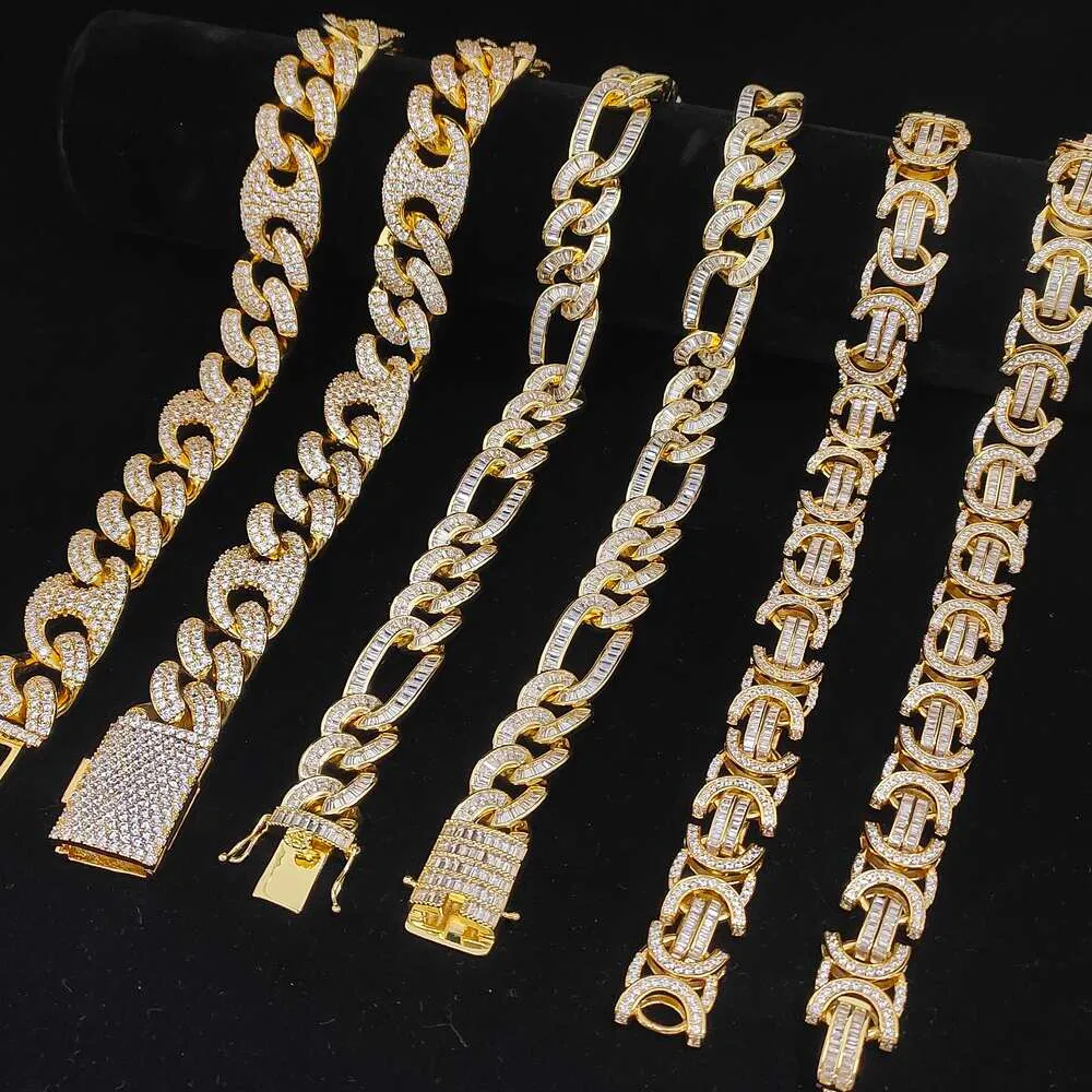 Gioielli unisex con ciondolo a catena lunga personalizzata con catena cubana personalizzata color oro massiccio da uomo Hip Hop
