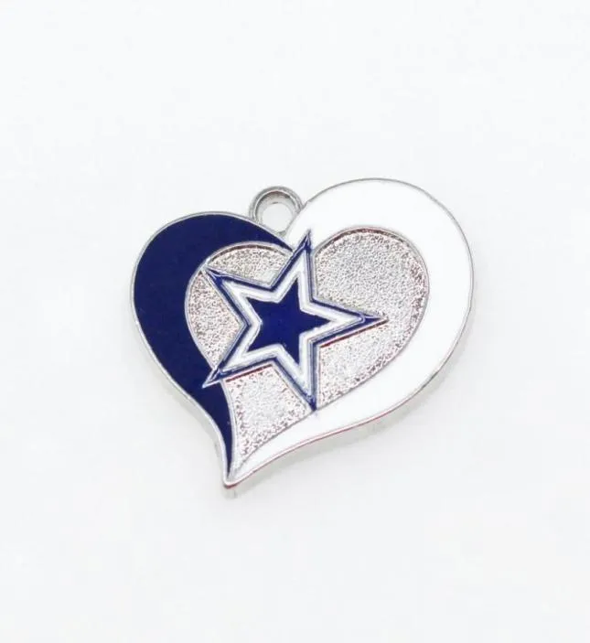 American Football Heart Dangle Charms Cowboy And Other Teams Style DIY Pendant Bracelet Necklace Earrings Jewelry Accessories372929667052