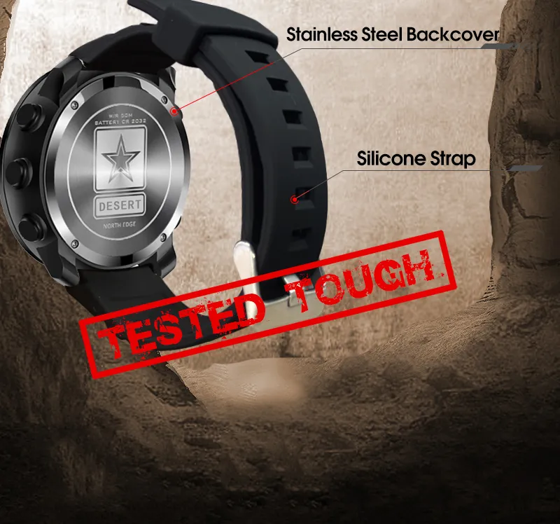 Waterproof NORTH EDGE Desert Altimeter Barometer...