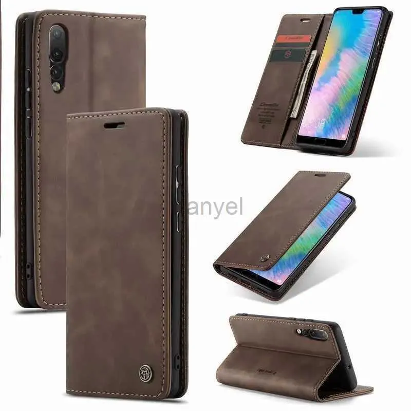 Huawei P20 Lite Pro Luxury Magnetic Flip Silicone Leather Wallet Matte Stand Bag on P 20 P20Proカバー2442の携帯電話のケースケース
