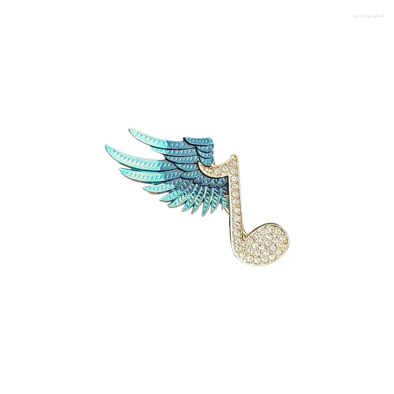Brooches Elegant Temperament Note Wing Brooch For Women Unisex Trendy Angel Pin Clothes Suit Party Jewelry Lovers Accessories
