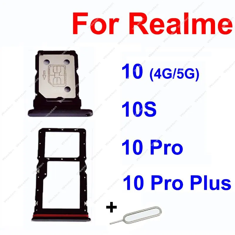 Sim Card Tray For Realme 10 10 Pro Plus 10Pro+ 10S 4G 5G SIM Card Slot Holder Micro SD Card Reader Adapter Parts