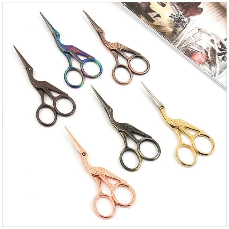 Nya rostfritt stål Nagelverktyg Eyebrow Scissors Nose Eyelash Tape Scissors Stork Scissors Ansiktshårtrimmer Makeup Tool- För nagelverktyg Eyelash Tape Scissors