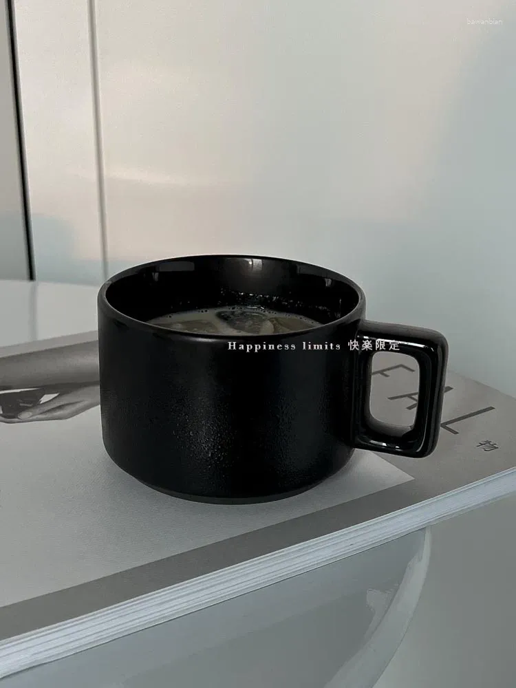 Muggar japanska 2024 originalitet retro keramik kaffe lyxig enkelhet frukost kopp handtag kök enkelt mode