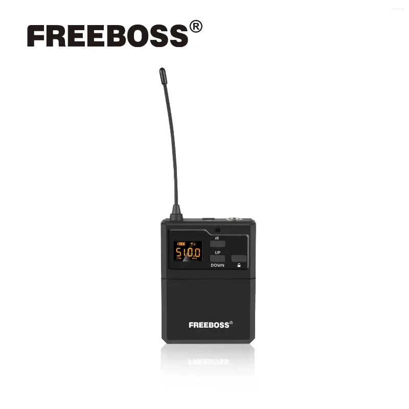 Microphones FREEBOSS Bodypack Transmitter For FB-U38 FB-U200 IR Headset Lavalier Microphone Wireless Adjustable UHF Cordless Mic BP-YQ-U38