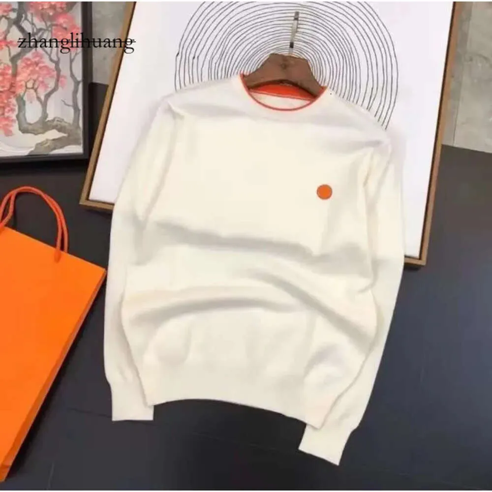 Pullover Kleidung Herren Unisex Wolle mit Buchstaben Mode Sweatshirts Strick Lange Ärmel Outwears Warme Tops Mann Pullover Orange A001