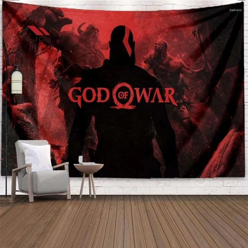 Arazzi God Of War Modello Arazzo da parete Gioco classico Grandi dimensioni Soggiorno Decorazioni per la casa Tapestri 6 dimensioni