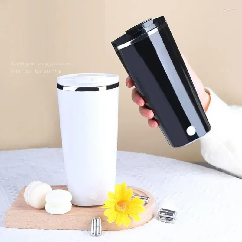 Canecas Automática Auto Agitação Magnética Caneca de Aço Inoxidável Copo de Mistura de Café Liquidificador Carregamento USB Misturador Inteligente com tampa à prova de vazamento