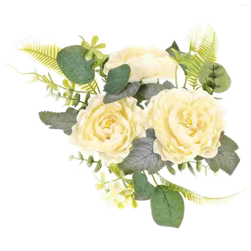 Anneaux de chandelier à fleurs décoratives, couronnes de feuilles artificielles du département des forêts, décoration de fête de mariage