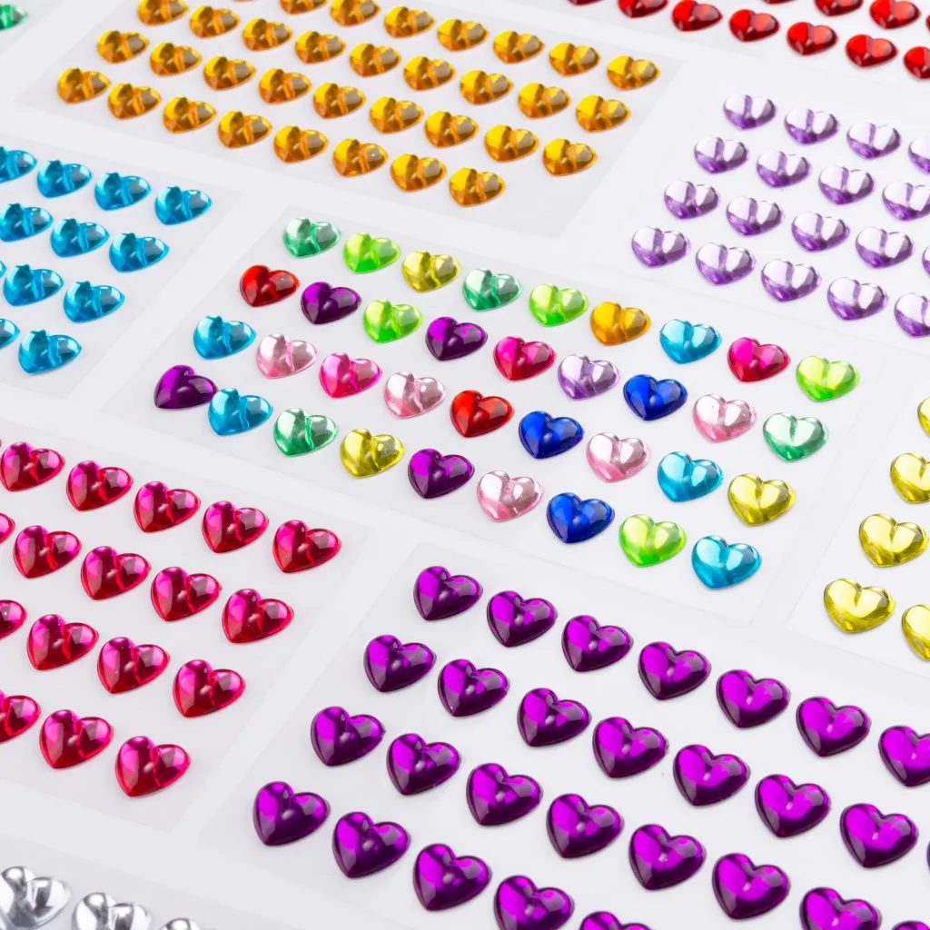 36 12mm Aşk Akrilik Pırlanta Çıkartmaları Çocuk Oyuncak Aksesuarları El Yapımı DIY Renkli Elmas Üreticiler Toptan