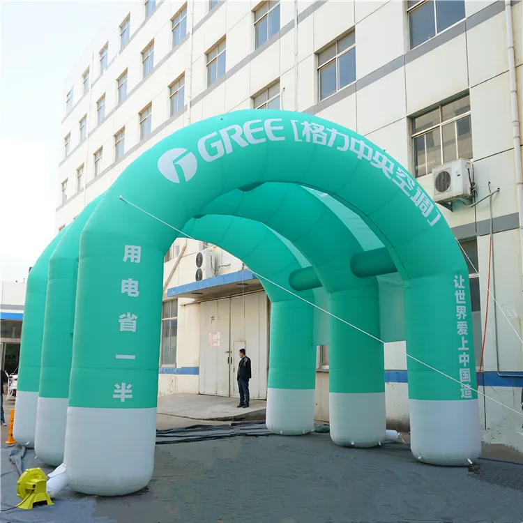 Tunnel de tente vert de cadre de tente d'arc gonflable de taille et de couleur adaptées aux besoins du client avec le rideau pour la publicité et l'exposition