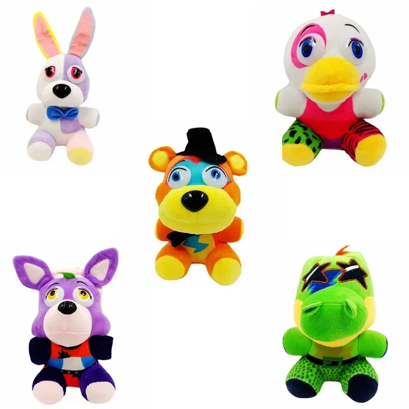 2023 Nya 18 cm kawaii fnaf plyschleksaker Freddys djur bonnie björn ribbit fyllda plysch leksaker dollrum dekor barn födelsedagspresent