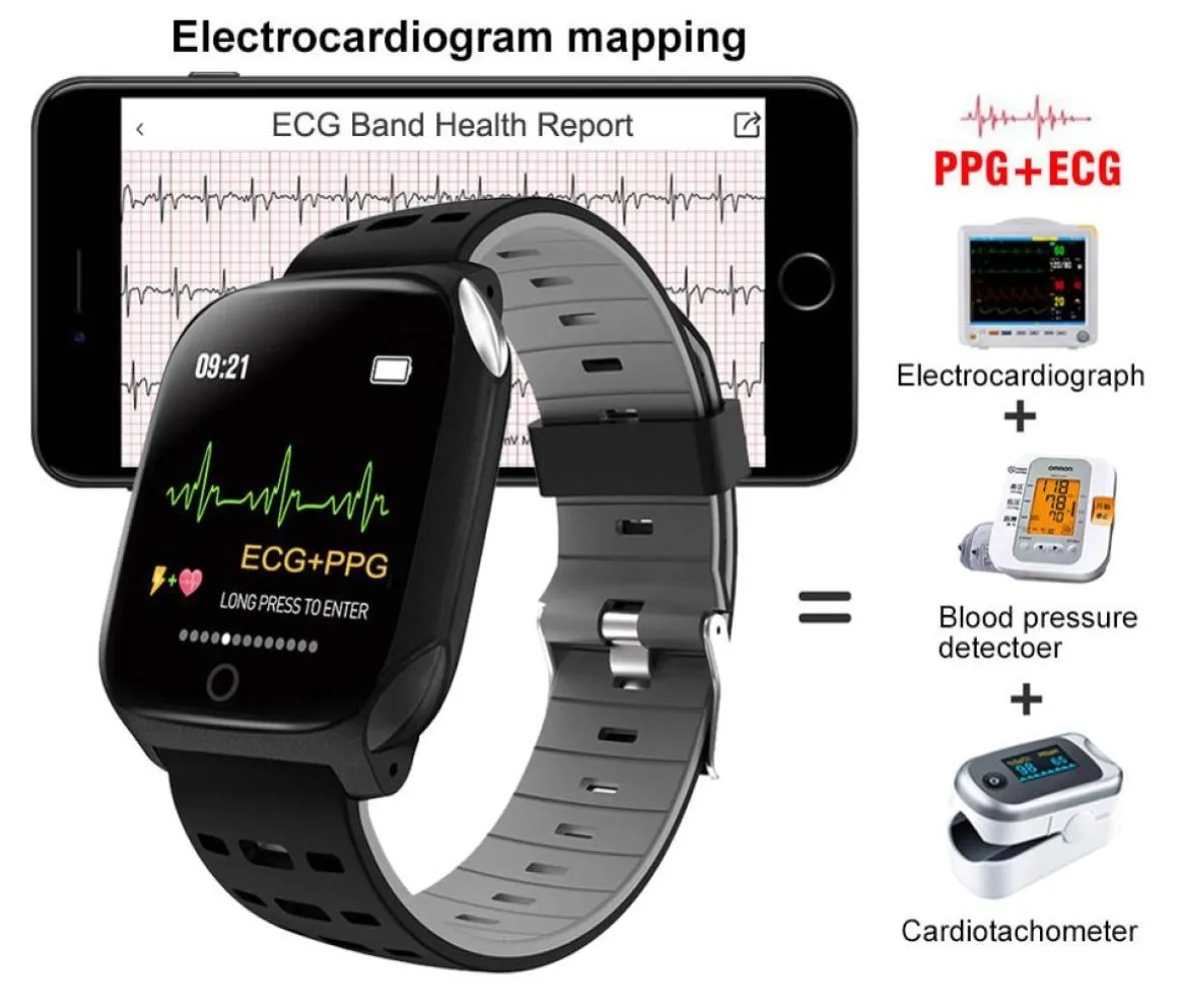 Männer Frauen Elektrokardiogramm Smart Watch EKG PPG Fitness Armband Blutdruck Herzfrequenz Schlaf Monitor Sport Uhr Gesundheit Wristw1305468