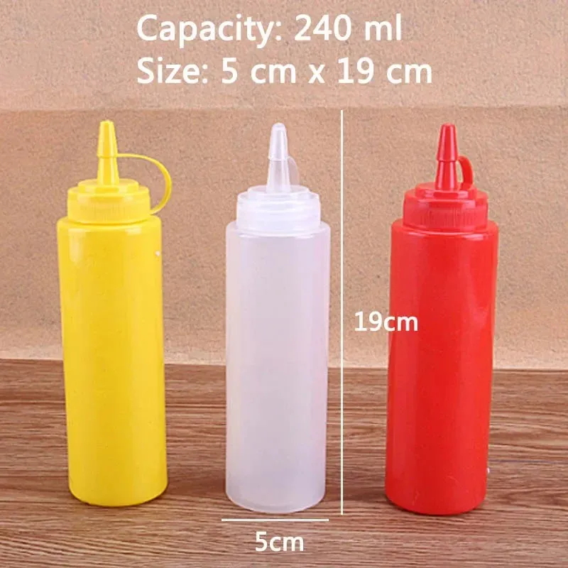 NEW 2024 Sauce Bottle Cooking Tools Plastic Squeeze Bottle Olive Oil Storage Jar Condiment Dispenser Vinegar Seasoning Accessories