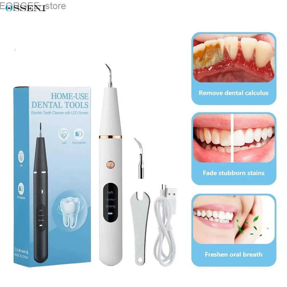 Irrigateurs oraux Échelle dentaire électrique Calcule de rinser ultrasonique Tatar Oral Retrofting Tapis de dents Nettoyage LED D des dents de blanchiment outil de nettoyage Y240402