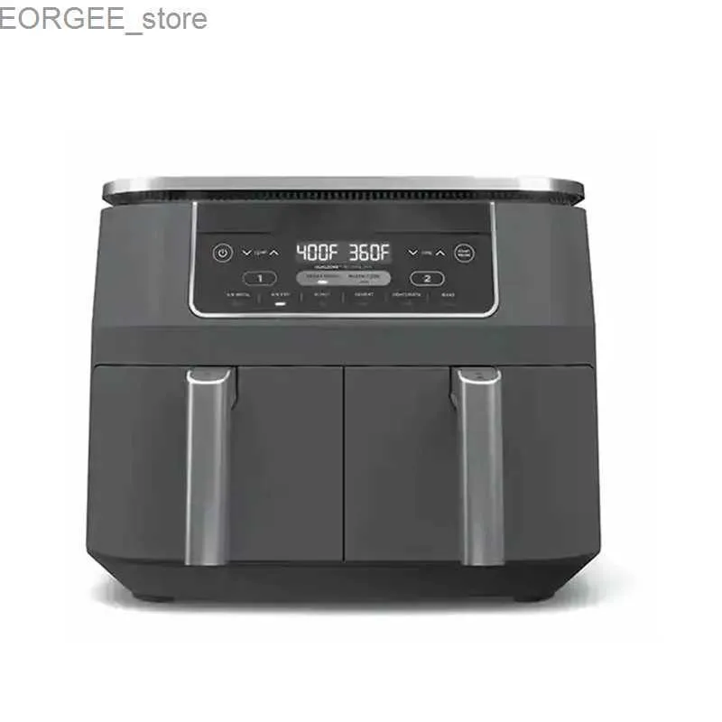 Air Fryers Double Basket Air Fryer numérique grande capacité Zones de chauffage doublées Appareils ménagers de revêtement sans bâton Y240402