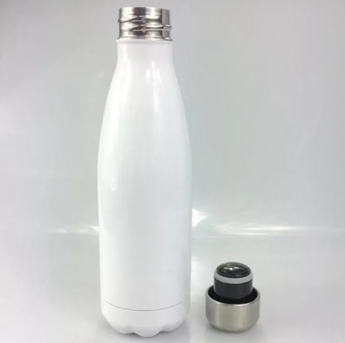 17oz Sublimation Cola Bottle blank white 500ml Stainless Steel Cola Water Bottles Double Walled Vacuum Flasks YYA510 SEA 6892356