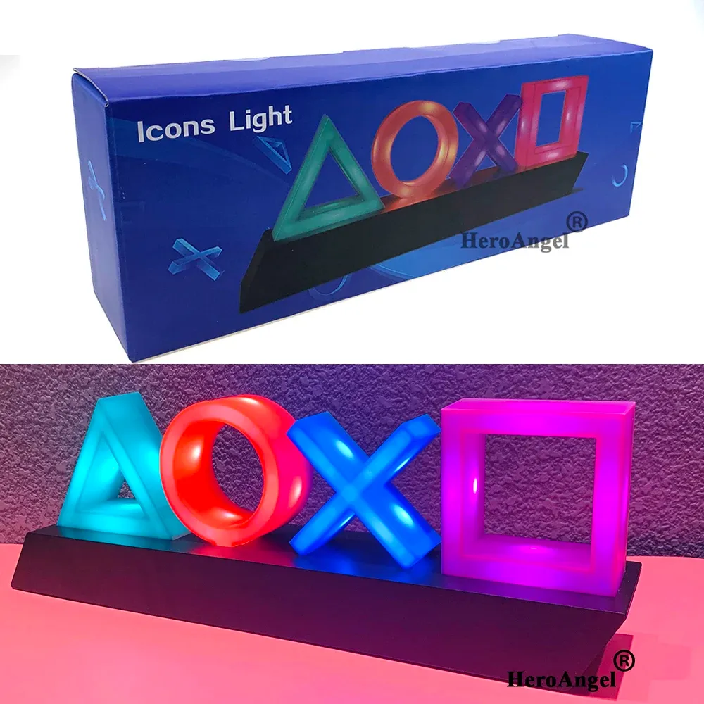 Fall Nytt spelikonljus för PS4/PS5 Voice Control Decorative Lamp för PlayStation Player Commercial Colorful Lighting Game LED