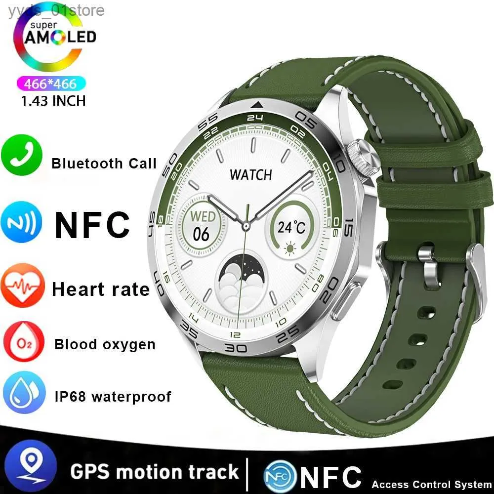 Orologi da polso adatti per Android iOS 4 Tracker GPS intelligente da uomo Schermo AMOLED 466 * 466 da 1,43 pollici che visualizza sempre chiamate intelligenti Bluetooth L240402