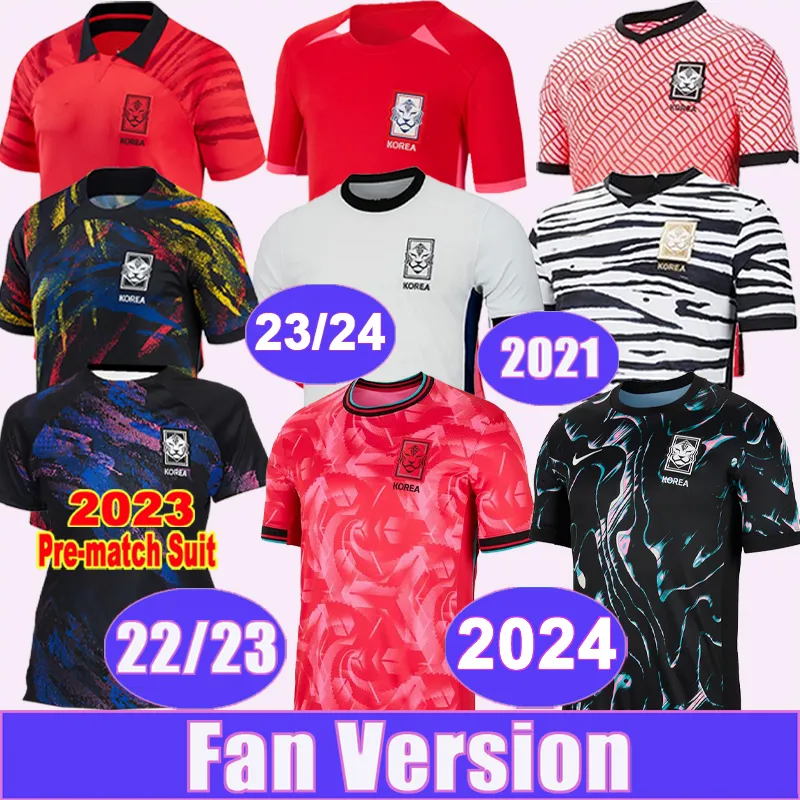 2023 24 Corée Mens Soccer Jerseys National 22 23 Home Away Team Costume d'avant-match H M Son J S Lee U J Hwang I B Hwang C H KWON H C HWANG Home Away Gardien de but Chemises de football