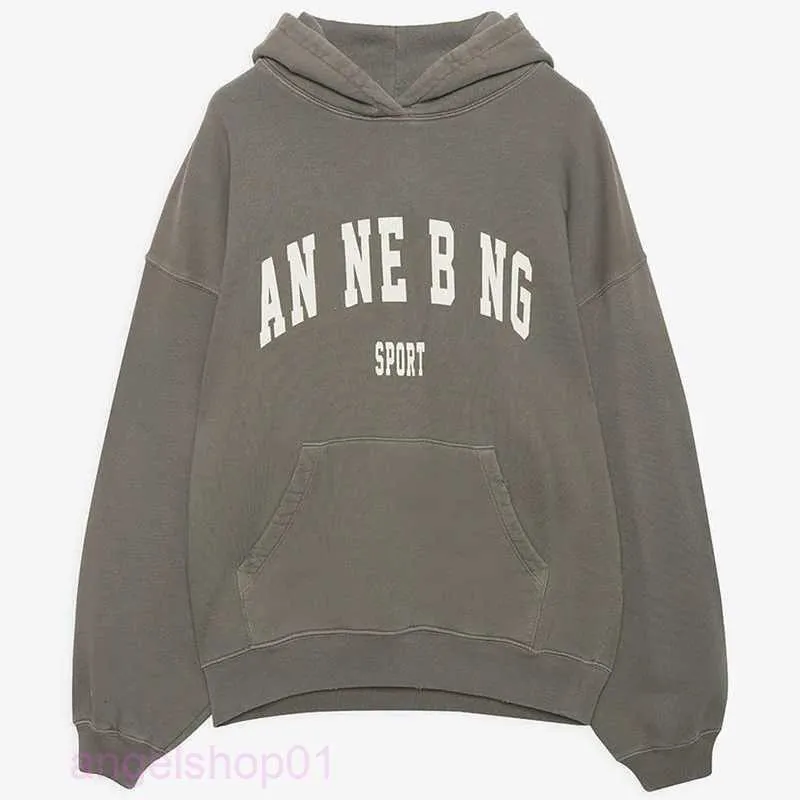 Vrouwen Desginer Hoodie Anne Bing Ab Fashion Cotton Hooded Nieuwe klassieke letterafdruk Waswater Roer fry Color Snowflake Loose Sweatshirt Hoodies 781