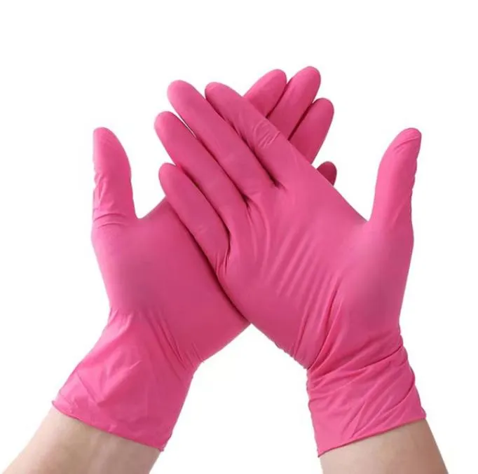 Wegwerphandschoenen Vinyl Nitril Blend Handschoenpoeder voor inspectie Industrial Lab Home en Supermaket Food Comfortabel Pink1989023