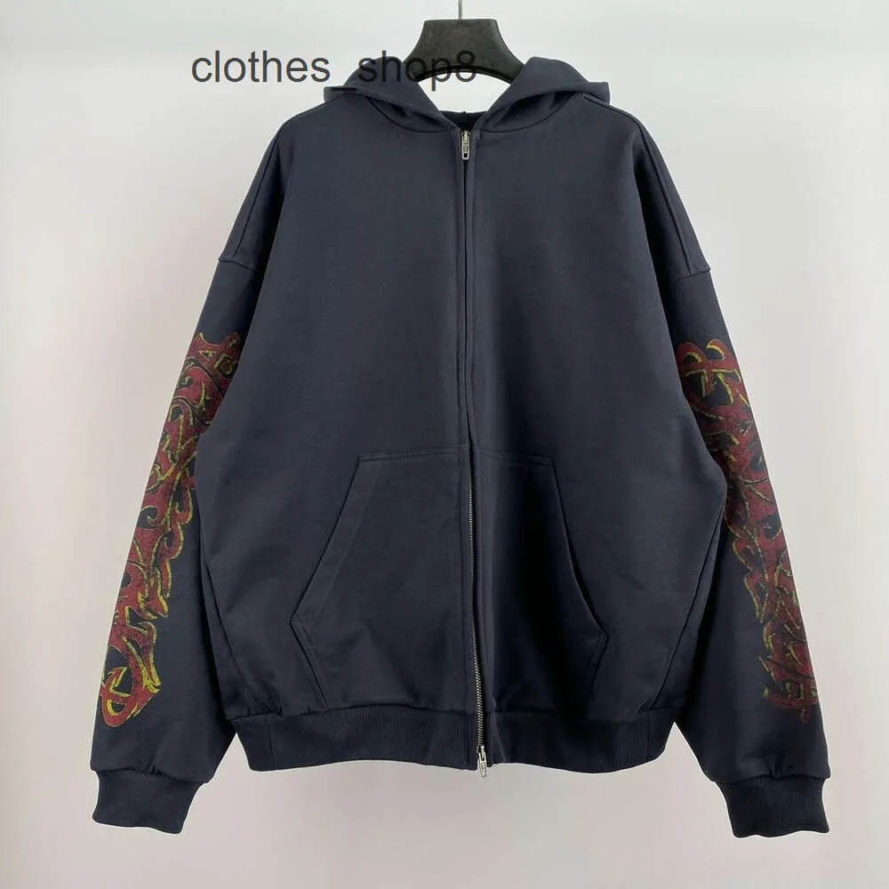 designer hoodies men hoodie balencigs Mens sweater Sweatshirt Paris 24SS Exclusive Flame Graffiti Show Cardigan Sweater Star Same PW6K