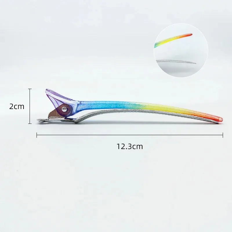 Rainbow Hairpin Fixed Styling Clip Flat Duck Mouth Hair Clips Pro Salon Hairdressing Clip Accessories DIY Home