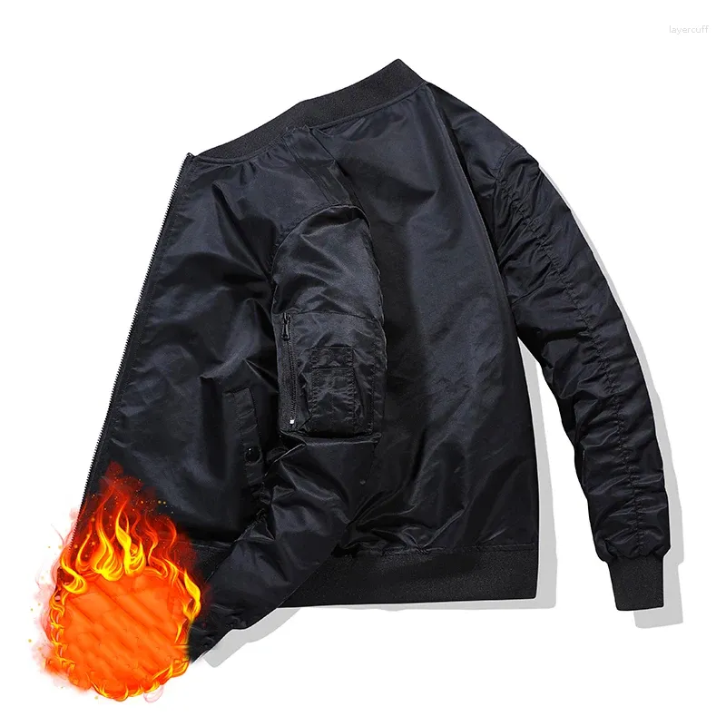 Mäns jackor Män Autumn Winter Thicken Warm Loose Baseball Collar Jacket för utomhus Casual Windproof Mane Coat Plus Size 6xl