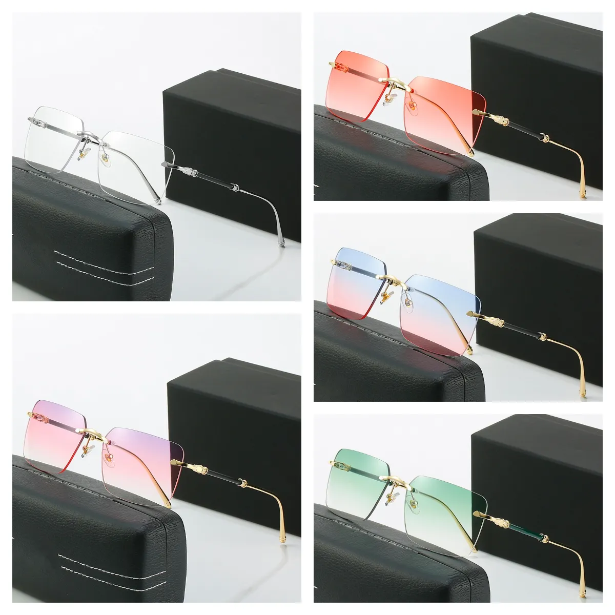 new hot square sunglass frames luxury man 24k plating gradient blue optical eyeglasses noble scarce eyewear italy designer women unisex wholesale