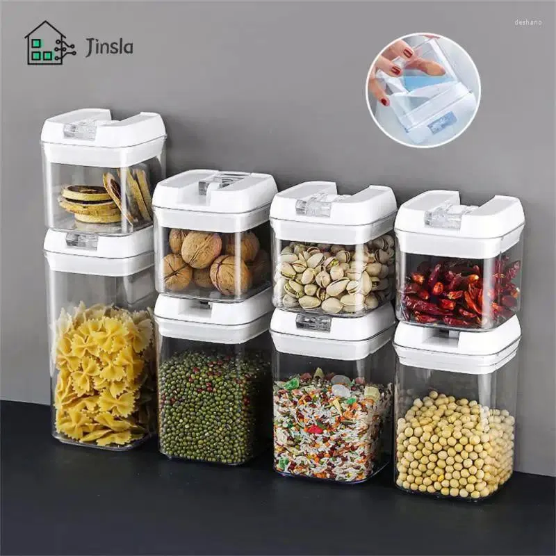 Bottiglie di stoccaggio Scatola da cucina versatile Barattolo sigillato sfuso Set di spezie Forniture Contenitore per alimenti in plastica Serbatoio del tè Organizzatore durevole