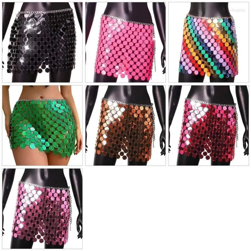 Skirts Sequin Tassel Bodycon Skirt Nightclub Body Jewelry Waist Chain For Women