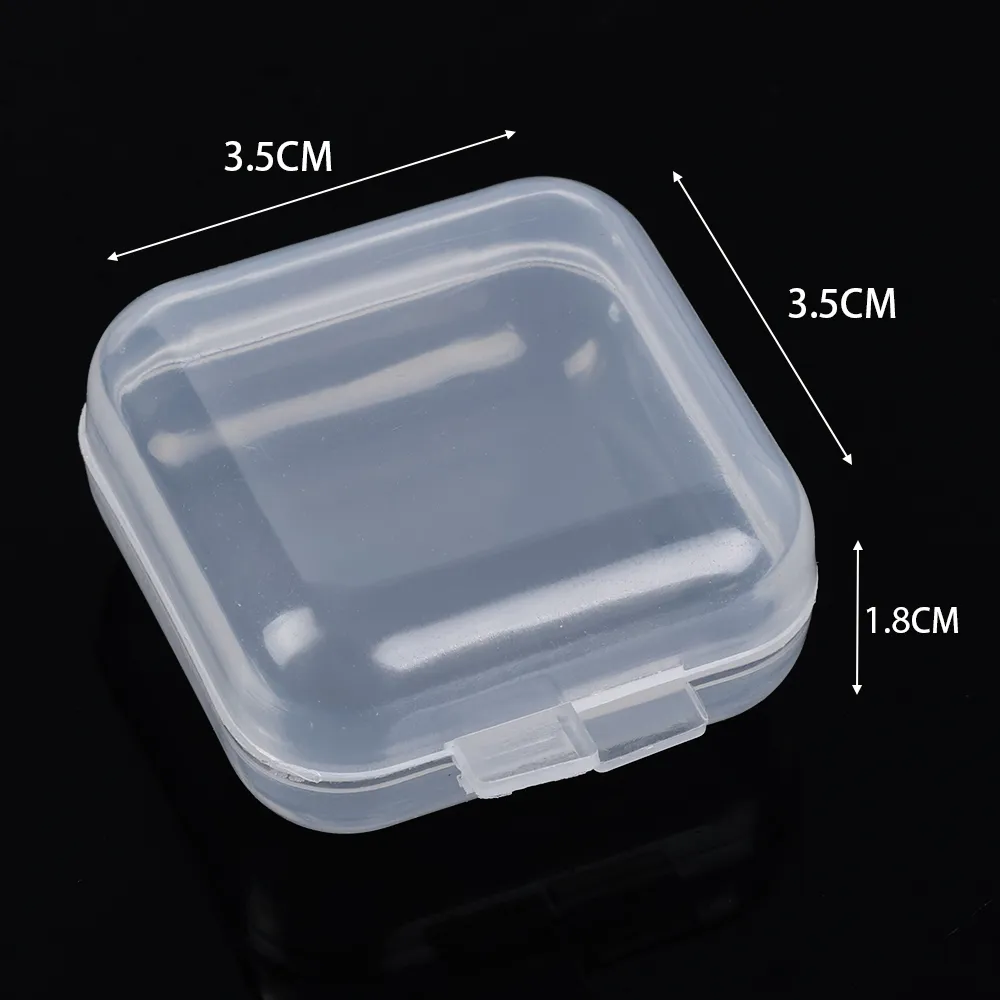 60Pcs Mini Storage Box Transparent Square Plastic Box Earrings Jewelry Packaging Storage Small Square Box Jewelry Organizer