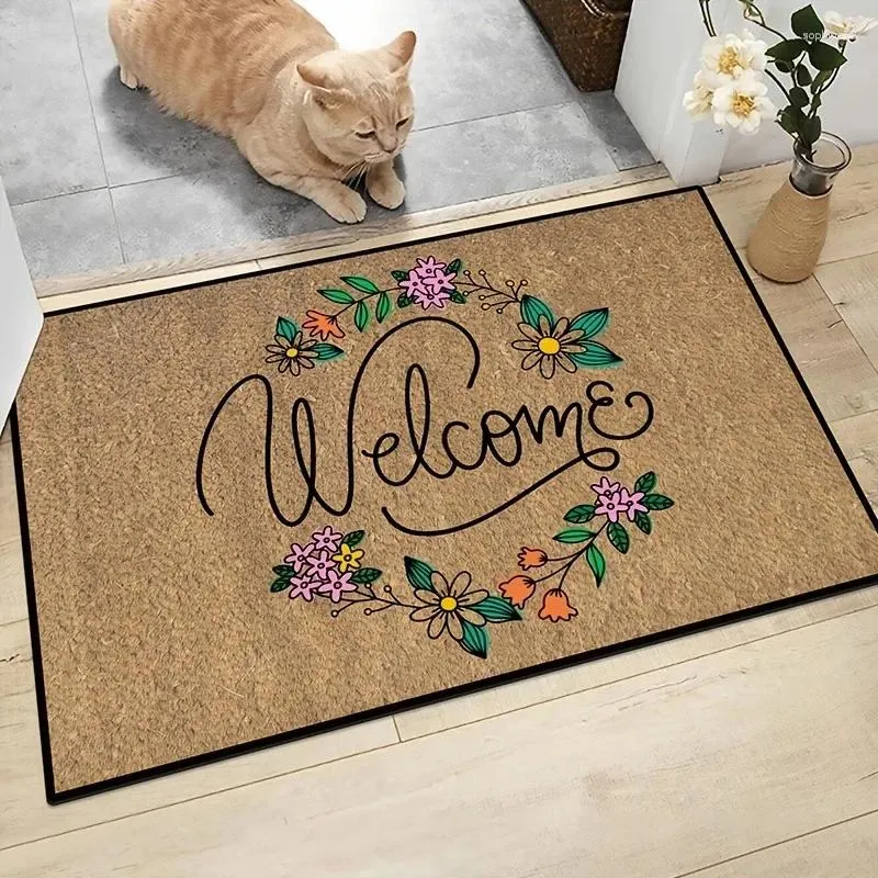 Carpets 1pc Welcome Mat Front Door Outdoor Entrance Non-slip Suitable For Family Living Room Kitchen Bedroom