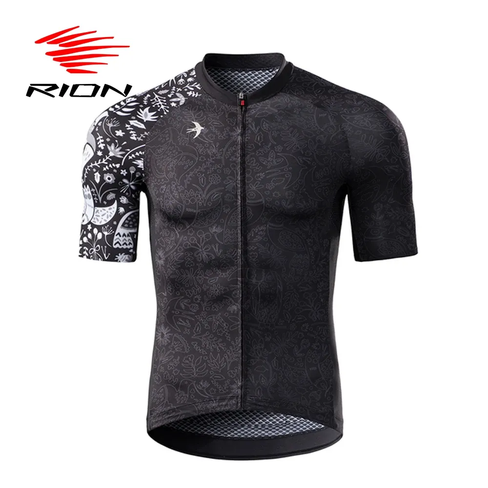 SETS Rion Men Cycling Jersey Motocross Sleeves courtes Tops Bicycle Retro Mtb Downhill Shirt Road Bike Team Autumn Sports Men Vêtements