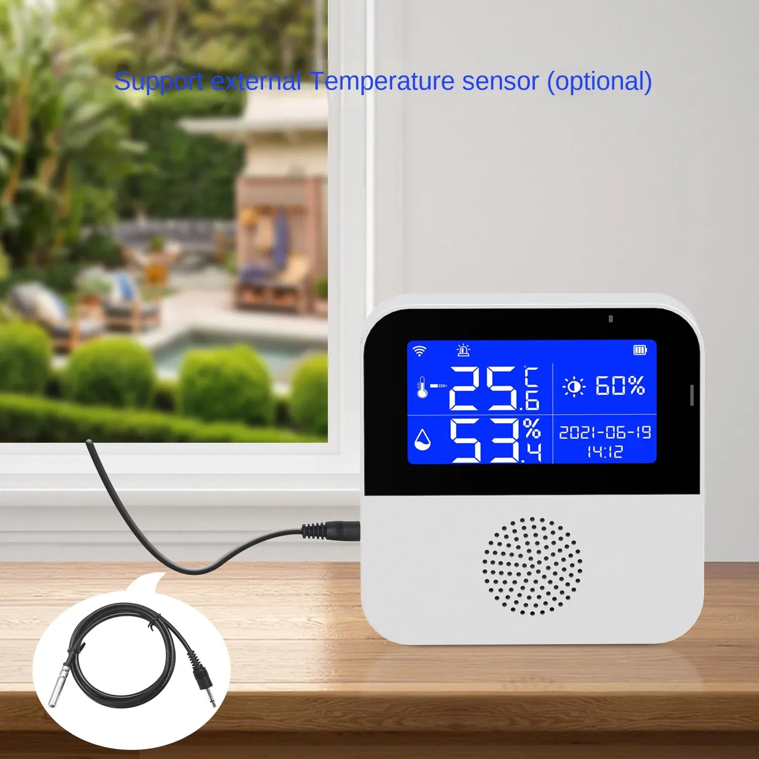 Hygromètre WiFi Intelligent - Capteur Température/Humidité Connecté - Compatible Alexa & Google Home