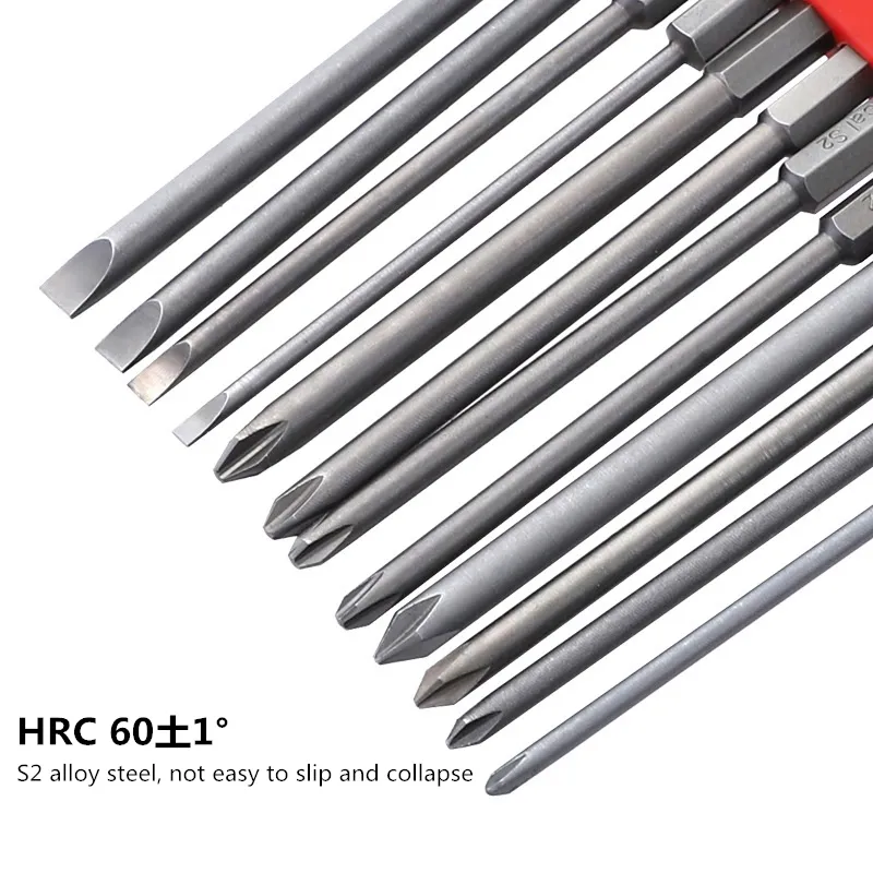 12pcs Set Güvenlik Kurumsal Kanıtı Manyetik Tornavida Matkap Bit Bit Bitleri Hex Torx Düz Kafa 1/4 "El Aletleri Takım