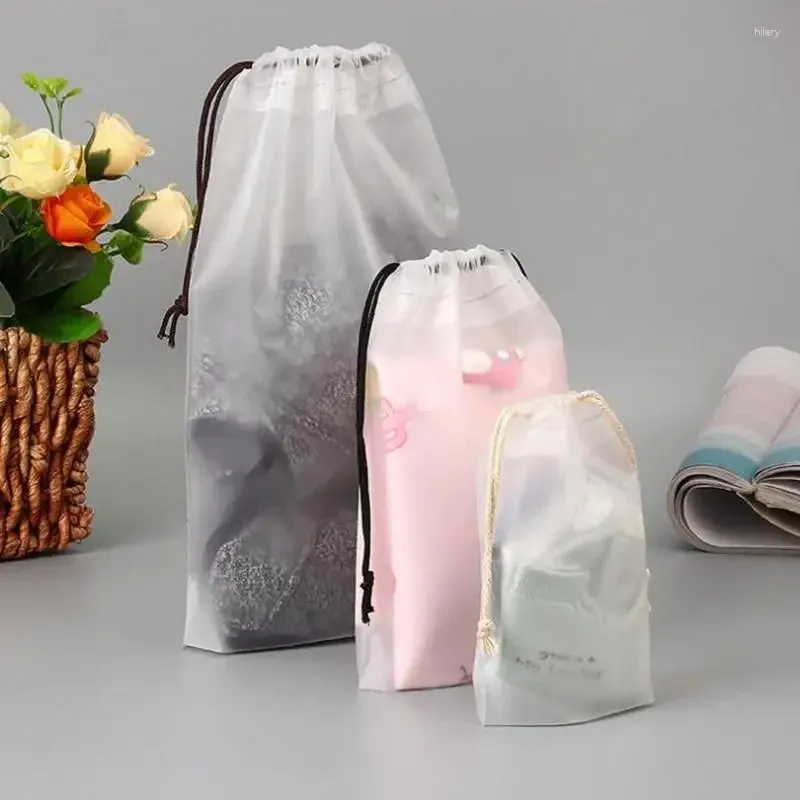 Opbergzakken 1 stuks transparant tasje met trekkoord reistoiletartikelen cosmetische containers kleding ondergoed schoenen organisatoren