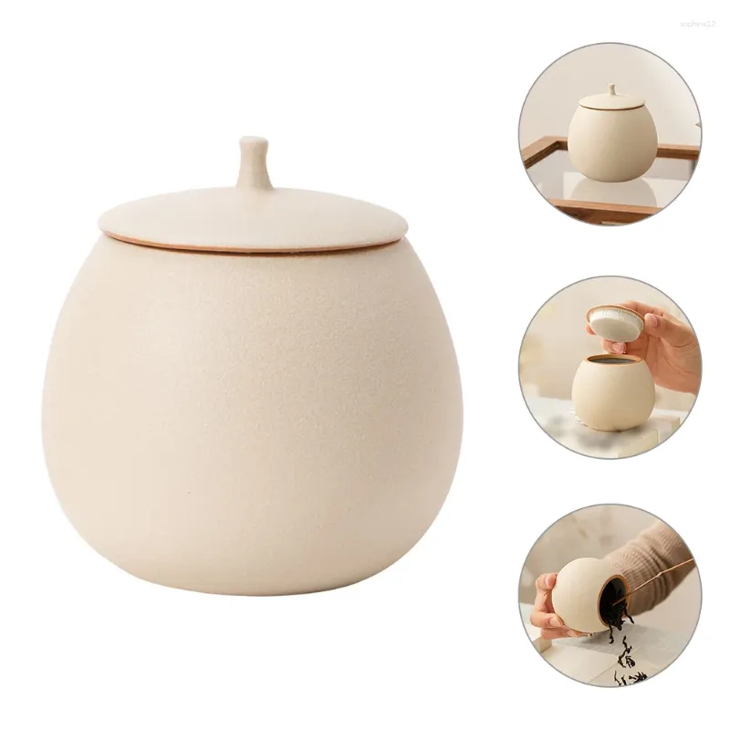 Storage Bottles Ceramic Pot Tea Canister With Lid Decorative Jars Lids Small Candy Cookie For Loose Ceramics Household Container