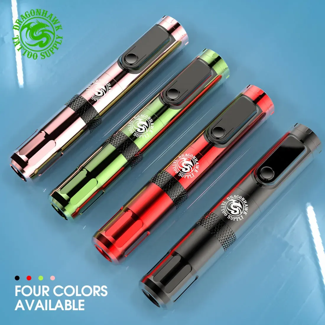 Machine Dragonhawk 4 kleuren vervangbare draadloze batterijpen X4 Hine Tattoo Pen Batterij opladen Led-display Permanente make-up