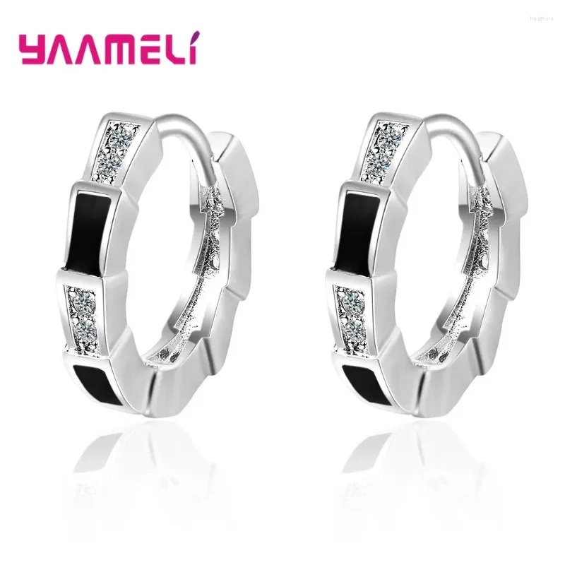 Hoop Ohrringe Trendy 925 Sterling Silber für Frauen funkeln