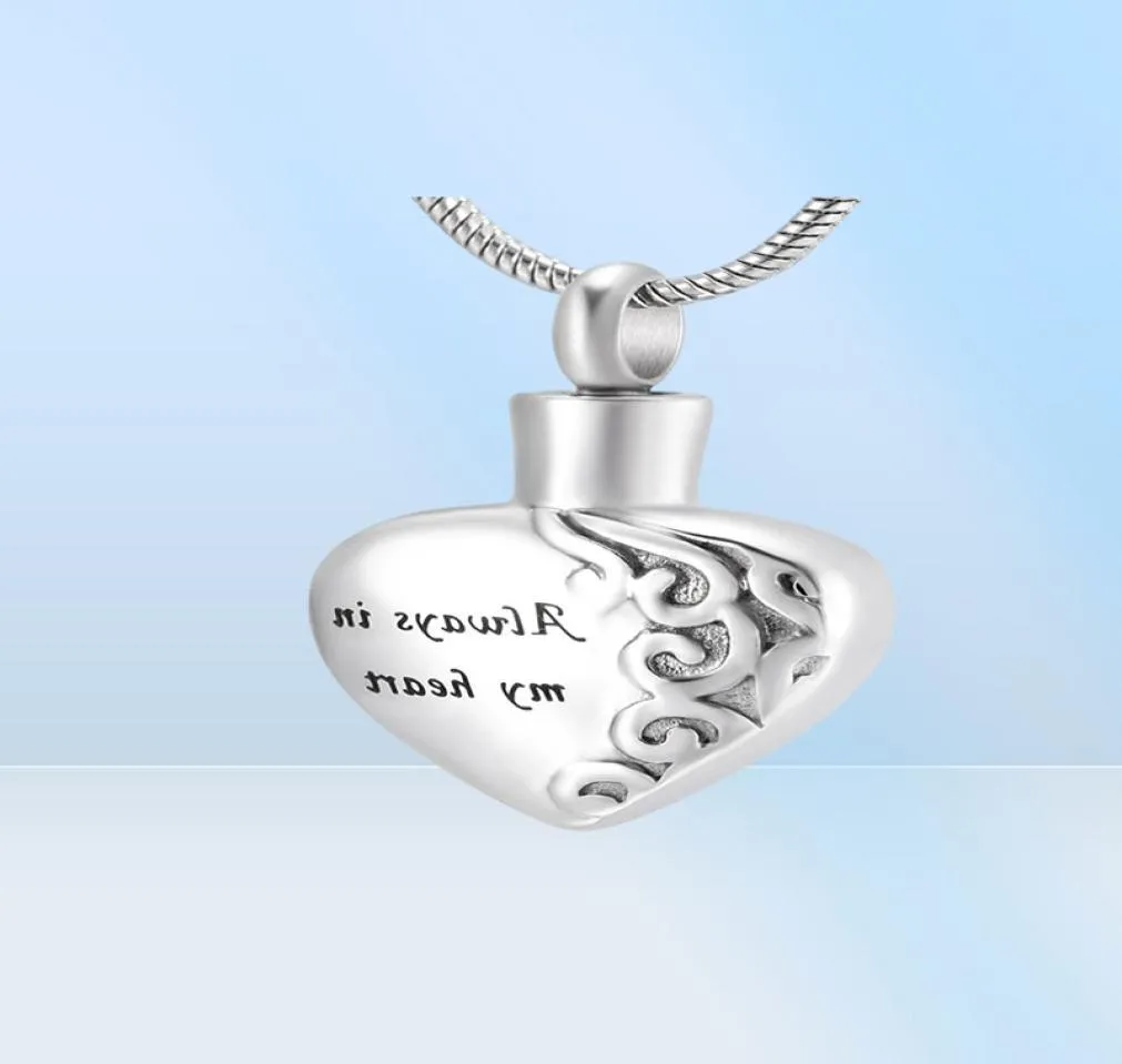 LkJ10021 Klassieke Ashanger Ketting Heren Dames Memorial Sieraden Carving Always in My Heart Hond Kat Poot Crematie Urn Aandenken Ne8012389