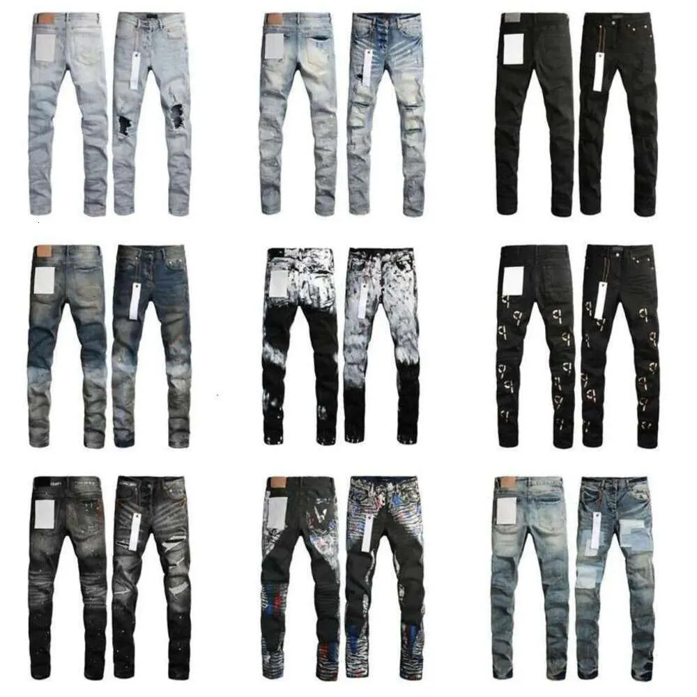 2024 Hommes Purple Jeans Designer Pantalon long empilé Ksubi Ripped High Street Marque Patch Hole Denim Droite Mode Streetwear Silm Mencoat Jacketstop kgi668