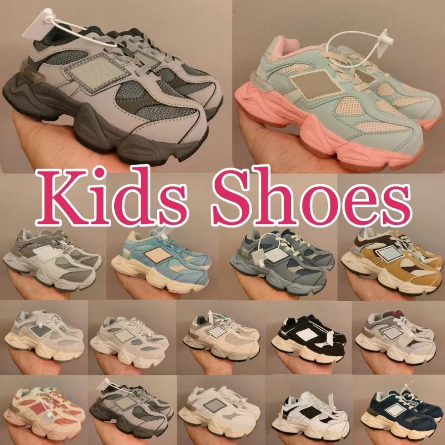 9060 Scarpe da corsa per bambini Scarpe da ginnastica per bambini Ragazzi Ragazze Sale marino Nero Scarpe da ginnastica bianche Runner Bianco Blu Haze Rain Cloud Grigio Penny Cookie PQEoU #